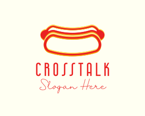 Hot Dog Dining Anaglyph logo design