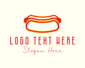 Fast Food - Hot Dog Dining Anaglyph logo design