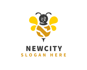 Honeybee Insect Letter N logo design