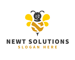 Honeybee Insect Letter N logo design