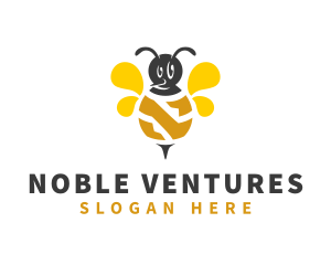 Honeybee Insect Letter N logo design