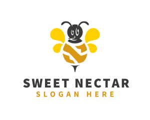 Honeybee - Honeybee Insect Letter N logo design