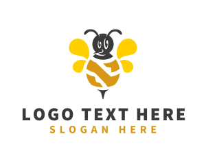 Honeybee - Honeybee Insect Letter N logo design