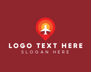 Logistics - Plane Travel Pin Location logo design