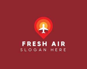 Plane Travel Pin Location logo design