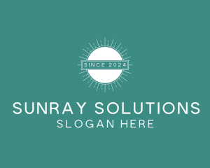 Sunray - Minimalist Sun Badge logo design