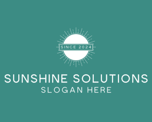 Minimalist Sun Badge logo design