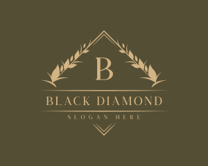 Floral Diamond Crest logo design