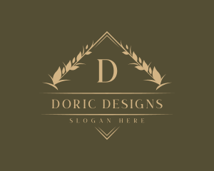 Floral Diamond Crest logo design