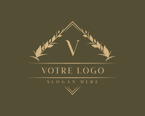 Boutique - Floral Diamond Crest logo design