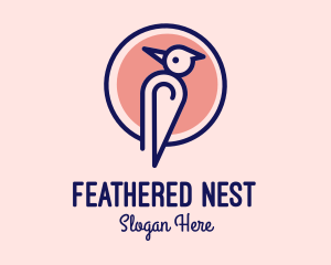 Feathers - Minimalist Woodpecker Bird logo design