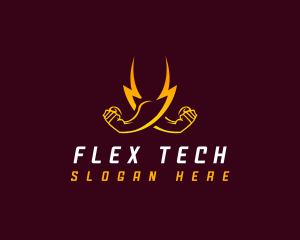 Flex - Lightning Electric Fist logo design