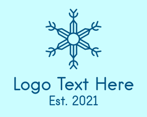 Glacier - Line Art Winter Snowflake logo design