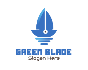 Sail Boat Blade logo design