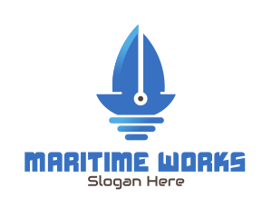 Sail Boat Blade logo design