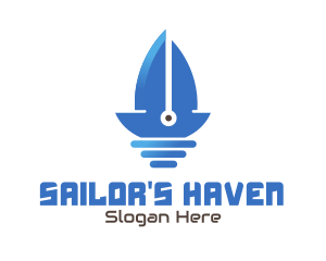 Sail Boat Blade logo design