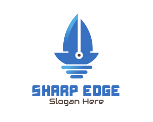 Sail Boat Blade logo design