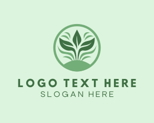 Plant - Grass Leaf Gardening logo design