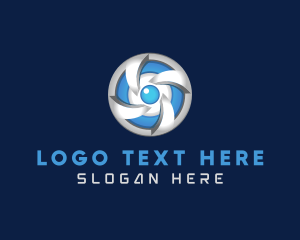 Presentation - 3D Metallic Turbine logo design