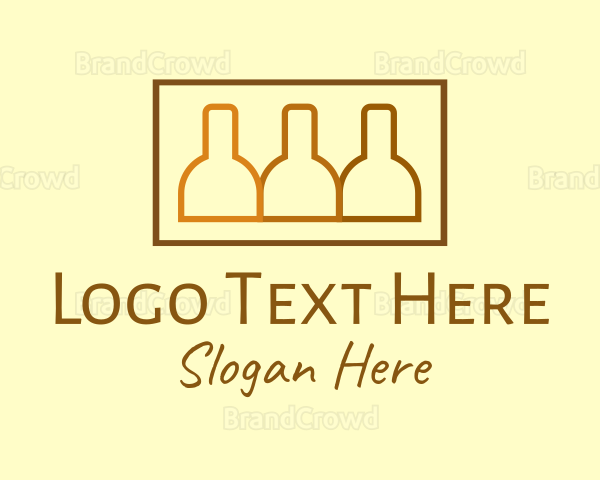 Brown Beer Bottle Stack Logo