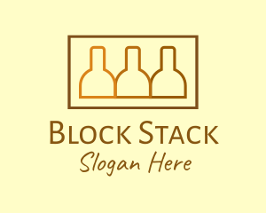 Brown Beer Bottle Stack logo design