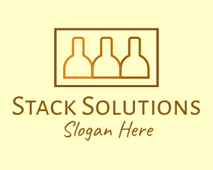 Stack - Brown Beer Bottle Stack logo design