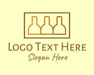 Brown Beer Bottle Stack Logo