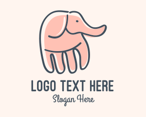 Palm - Gray Elephant Hand logo design