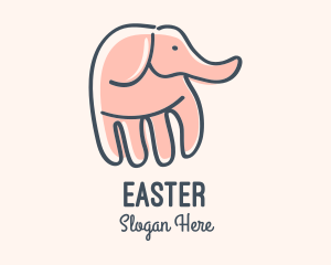 Gray Elephant Hand Logo