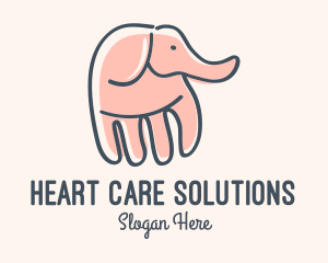 Gray Elephant Hand logo design