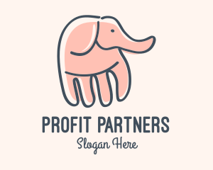 Gray Elephant Hand logo design