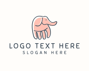 Gray Elephant Hand logo design