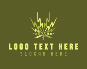 Power Plant - Lightning Bolt Tree logo design