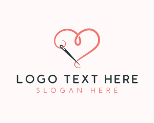 Sewing - Needle Heart Crochet logo design