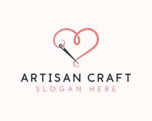 Needle Heart Crochet logo design