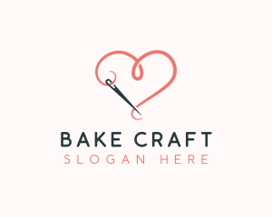 Needle Heart Crochet logo design