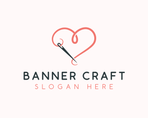 Needle Heart Crochet logo design