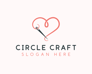 Needle Heart Crochet logo design