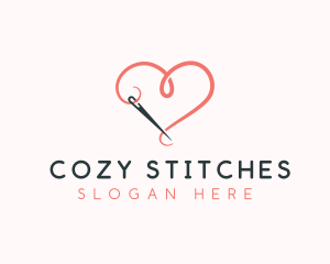 Needle Heart Crochet logo design