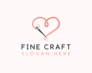 Needle Heart Crochet logo design