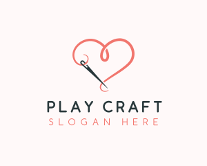 Needle Heart Crochet logo design