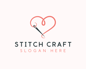 Needle Heart Crochet logo design