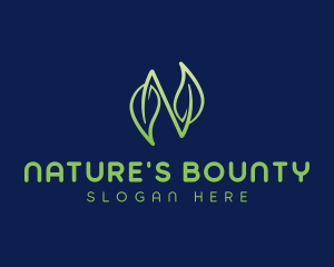 Nature Leaf Letter N logo design