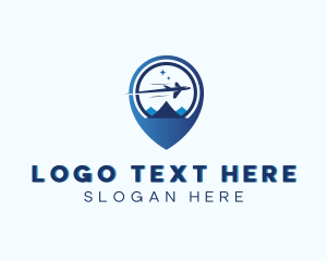 Locator - Airplane Navigation Location Pin logo design
