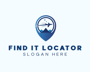 Airplane Navigation Location Pin         logo design