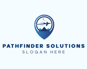 Airplane Navigation Location Pin         logo design