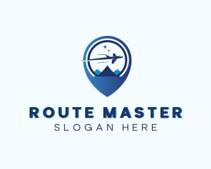 Airplane Navigation Location Pin         logo design