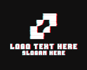 It - Abstract Glitch Squares logo design