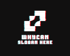Anaglyph - Abstract Glitch Squares logo design