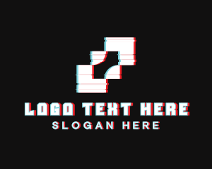 Programming - Abstract Glitch Squares logo design